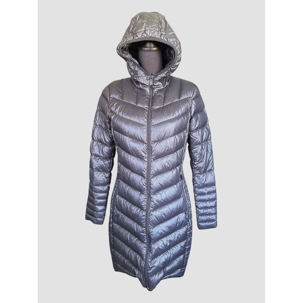 Saks Fifth Avenue Long Hooded Down-Filled Puffer Coat, Black, Small, Luxury - Picture 4 of 9